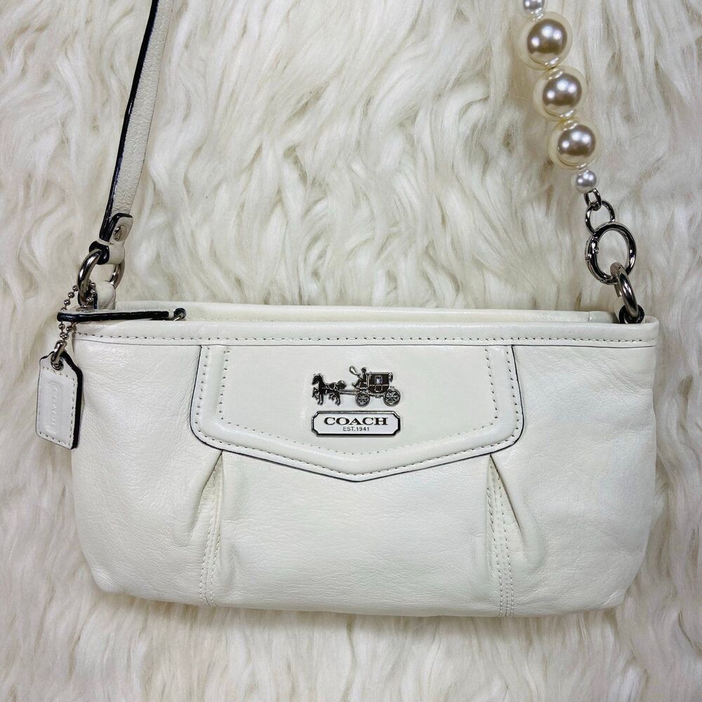 Coach Madison White Leather Shoulder Bag